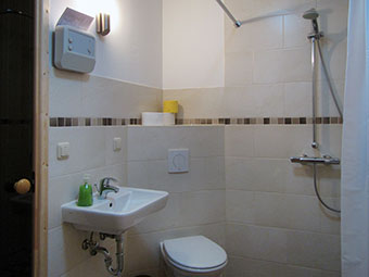 Bad mit integrierter Sauna im Erdgeschoss